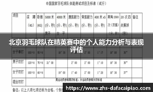 北京羽毛球队在精英赛中的个人能力分析与表现评估